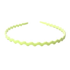 TIARA ONDULADA COLORIDA - (5 unidades) - AMARELO NEON
