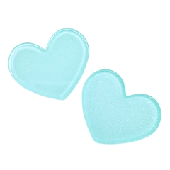 APLIQUE CORAÇÃO PLANO RESINA BRILHO (5 unidades) - AZUL CANDY