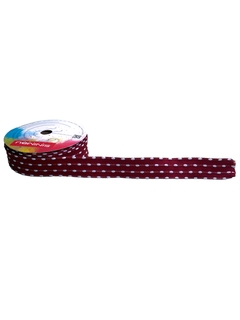 Fita Sinimbu bordinha pompom (rolo 10 mts) - Vinho pesp. branco na internet
