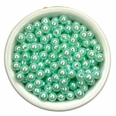 Pérolas 6mm abs coloridas (50 gramas) - Verde menta