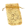 SACO DE ORGANZA DOURADO ARABESCO (10 unidades) - 7x11