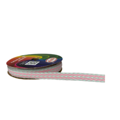Fita sinimbu pespontada - rosa e verde (rolo 10 mts) - comprar online