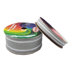 Fita jeans listrada sinimbu - cinza (rolo 10 mts)