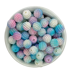 PÉROLA CRAQUELADA COM FURO PASSANTE - 10MM (25 gramas) - MESCLADO AZUL E ROSA