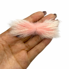 Pompom achatado comprido - Bigodinho (2 unidades) - Rosa salmon