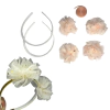 Kit 2 tiaras pompom - Salmão