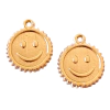 PINGENTE EMOJI FELIZ BORDA TRABALHADA- METAL DOURADO (3 unidades)
