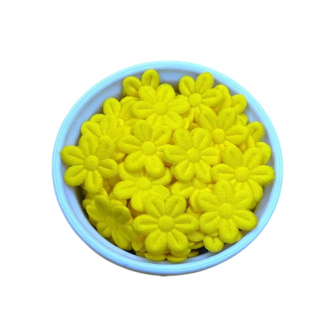 MINI FLORZINHA DE TECIDO - 2cm (pct com 20 unidades) - AMARELO CANÁRIO