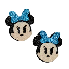 Aplique Minnie glitter pequena - lonita (2 unid.) - Azul
