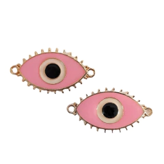 ENTREMEIO OLHO GREGO DETALHADO - METAL DOURADO (2 unidades) - ROSA CHICLETE
