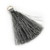 PINGENTE POMPOM TASSEL COM ARGOLA - 5 UNIDADES - GRAFITE