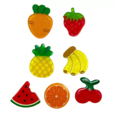 Apliques frutinhas planas com glitter - Resina (5 unid. sortidos) - comprar online