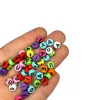 MIÇANGA - BOLINHA PLANA COLORIDA COM VOGAIS PRETAS - 7MM (25 GRAMAS)