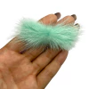 Pompom achatado comprido - Bigodinho (2 unidades) - Verde menta