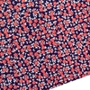 Tecido tricoline estampado (35x45cm) - Floral vermelho com azul marinho