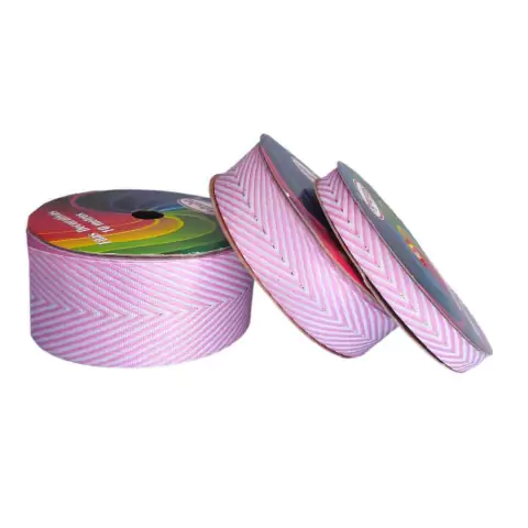 Fita chevron Sinimbu- rosa chiclete (rolo de 10 mts)