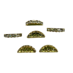 ENTREMEIO SEMI CÍRCULO DOURADO COM STRASS (10 unidades)