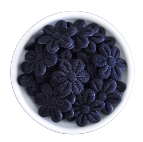 MINI FLORZINHA DE TECIDO - 2cm (pct com 20 unidades) - PRETA