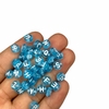 Miçanga - Bolinha plana azul com letras brancas (50 gr.) 7mm