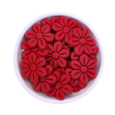 MINI FLORZINHA DE TECIDO - 2cm (pct com 20 unidades) - VERMELLHO