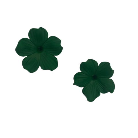 Aplique Natal Flor de porcelana fria 5 pétalas - 2,0cm (4 unid.) - Verde