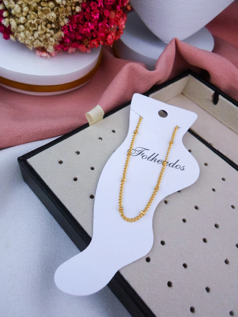 Tornozeleira Folheada Dourada #TF09055 - comprar online