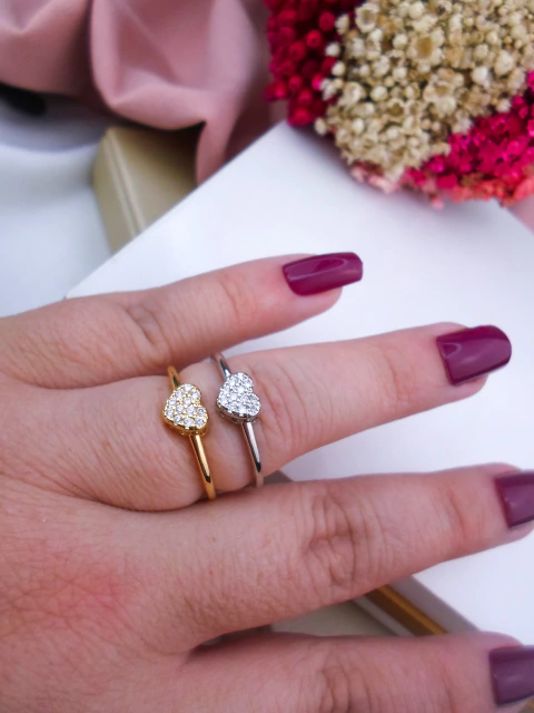 Anel Bijuteria Coração (CADA - SELECIONE A COR E A NUMERAÇÃO DESEJADA) #A0702534 - comprar online