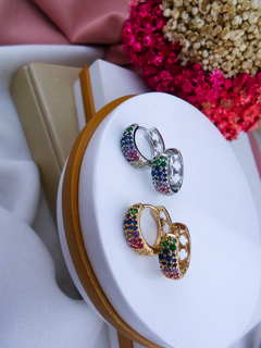 Argola Bijuteria Strass Colorida (CADA – SELECIONE A COR DESEJADA) #B0103288 - comprar online