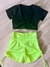 Conjunto short cross fluo/ crop top twis - comprar online