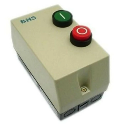 Chave de partida magnética BHS BCP-M093-6 com botões verde e vermelho.