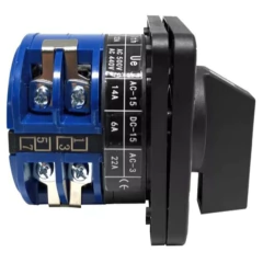 Chave rotativa BHS LW26-20H/03 com seletor 0-1-2-3, conectores e especificações técnicas visíveis.