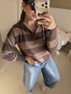 Sweater polo choco