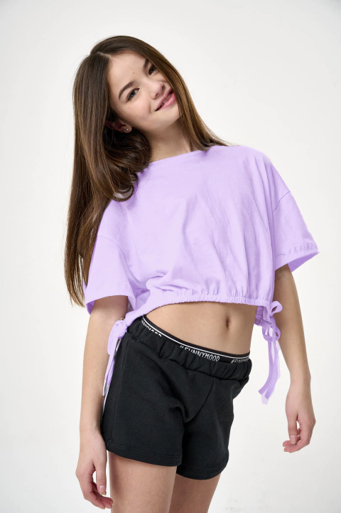 REMERA CON TIRA LILA CLARO