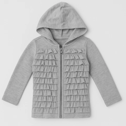 CAMPERITA CON VOLADITOS GRIS - comprar online