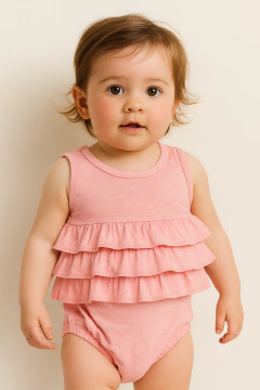 BODY CON BOMBACHA ROSA - comprar online