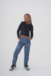 262- PANTALON GABARDINA ANIMAL PRINT AZUL