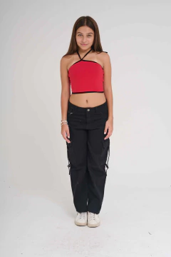 PANTALON CARGO NEGRO - Gimos