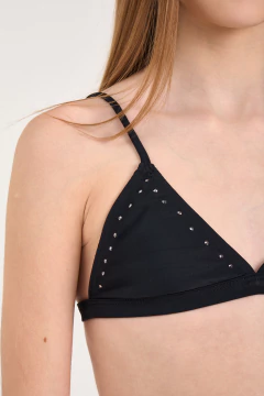 BIKINI TRIANGULITO CON TACHITAS TAYRA NEGRO en internet