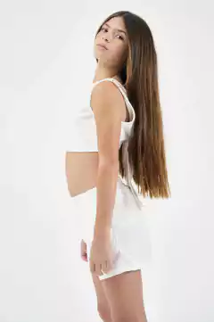 SHORT CON BOLSILLOS SCUBA CREPE CRUDO - comprar online