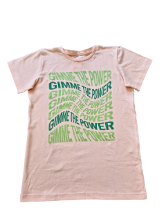 REMERA GIMME THE POWER ESTAMPA GLITTER NARANJA - comprar online