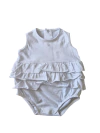 BODY BEBE CON VOLADO Y BOTONES SNAP BLANCO