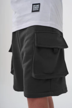 BERMUDA RUSTICO CARGO VALERIANO NEGRO - comprar online