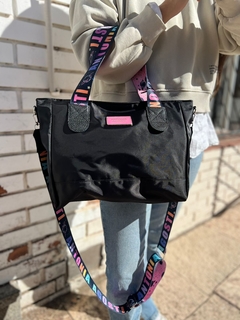 Cartera TEXAS negra pastel - comprar online