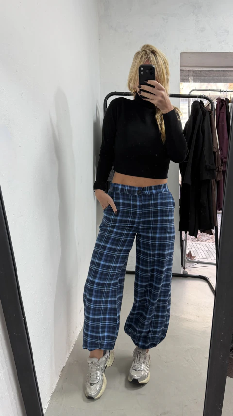 Pant balloon cuadros LUND