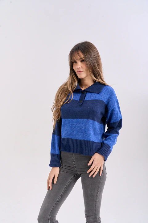 Sweater polo VIKA RAYADO
