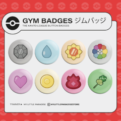 POKEMON LEAGUE GYM BADGES Pin set