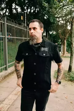 COLETE DE SARJA FRONTMAN - PRETO na internet
