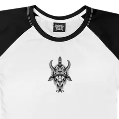 CROPPED BRUTAL KILL RAGLAN SILENCE - PRETO E BRANCO - comprar online