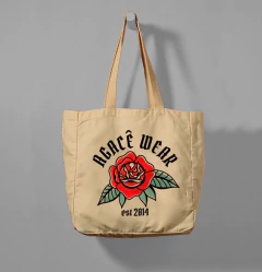 BOLSA/SACOLA ECOBAG AGACE WEAR ROSA CLAN - CREME na internet