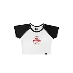 CROPPED BRUTAL KILL RAGLAN BEST FRIENDS - PRETO E BRANCO
